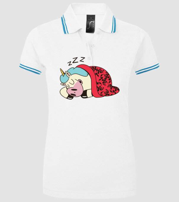 Unicorn adormit model alb pe tricou