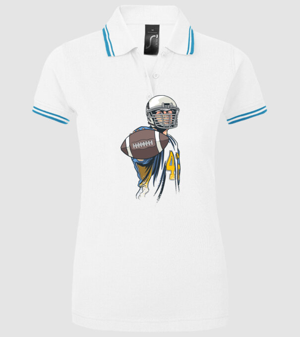 Jucător de fotbal American model alb pe tricou