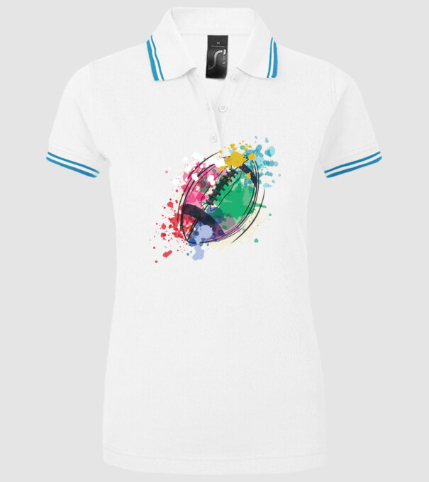 Fotbal american Acuarelă model alb pe tricou