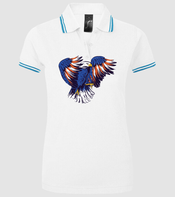 Vultur American model alb pe tricou