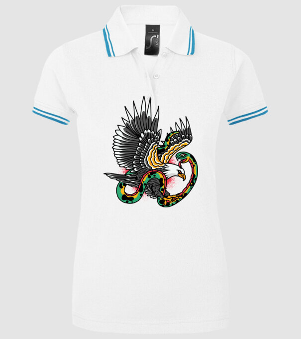 Vultur American model alb pe tricou