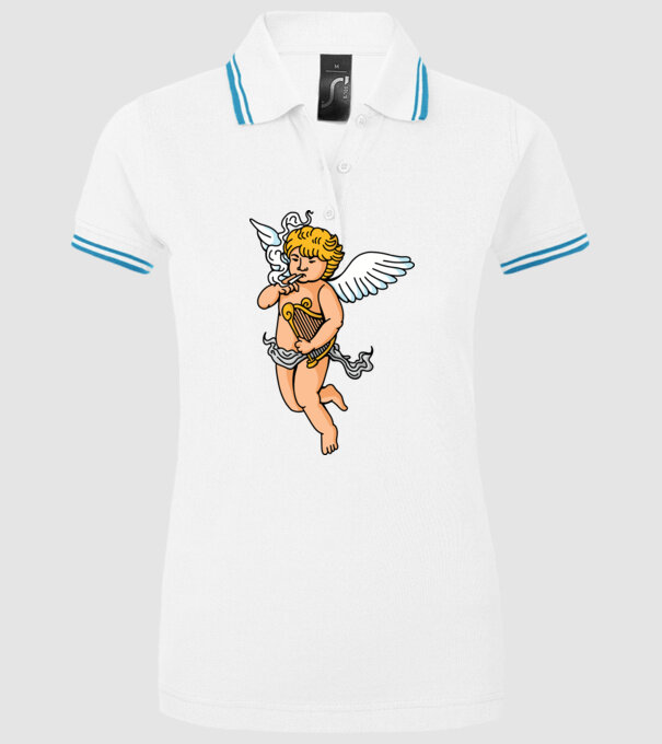 Înger cu Țigaretă model alb pe tricou