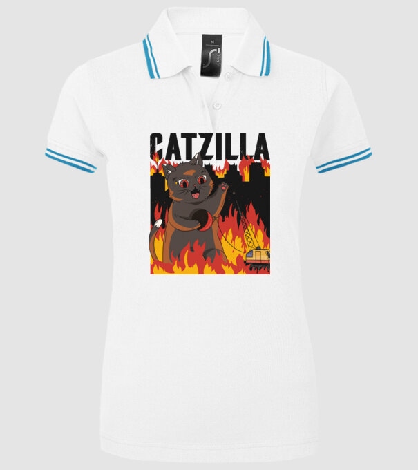 Anime Catzilla model alb pe tricou