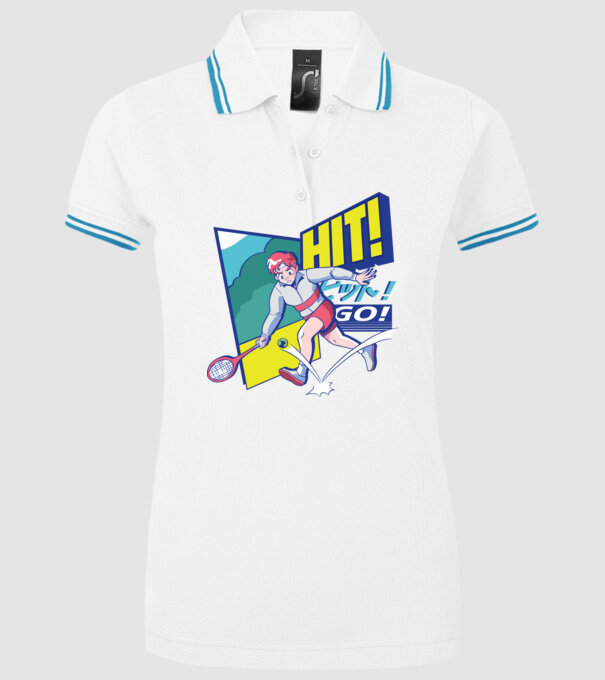Anime Jucător de tenis băiat model alb pe tricou