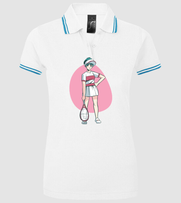 Anime Jucător de tenis fată model alb pe tricou