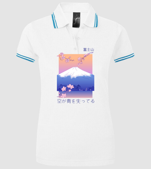 Anime Vaporwave munte model alb pe tricou