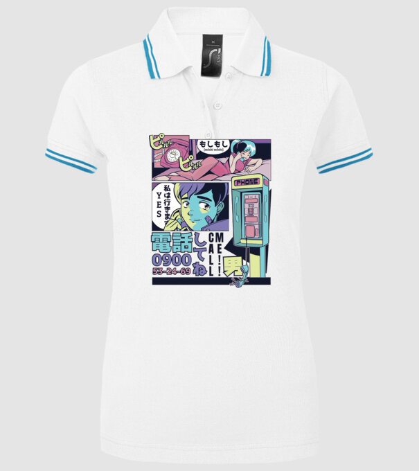 Anime Vaporwave benzi desenate model alb pe tricou
