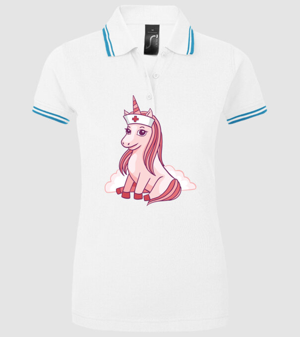 Îngrijitor unicorn model alb pe tricou