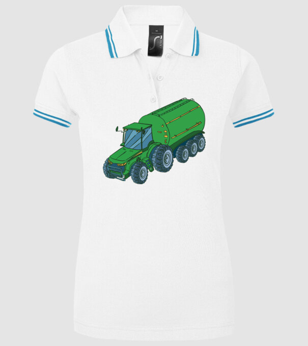 Tractor de recoltare model alb pe tricou