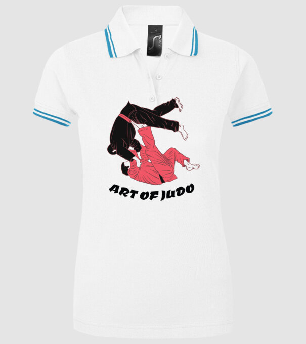 Art of Judo model alb pe tricou