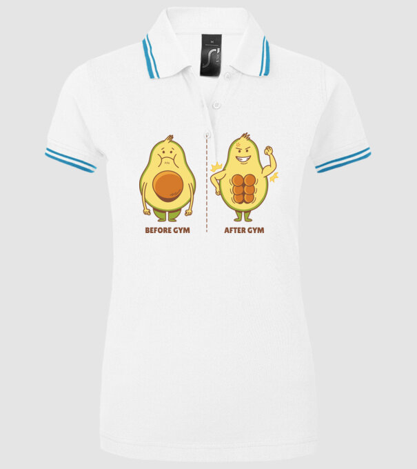 Antrenament Avocado model alb pe tricou