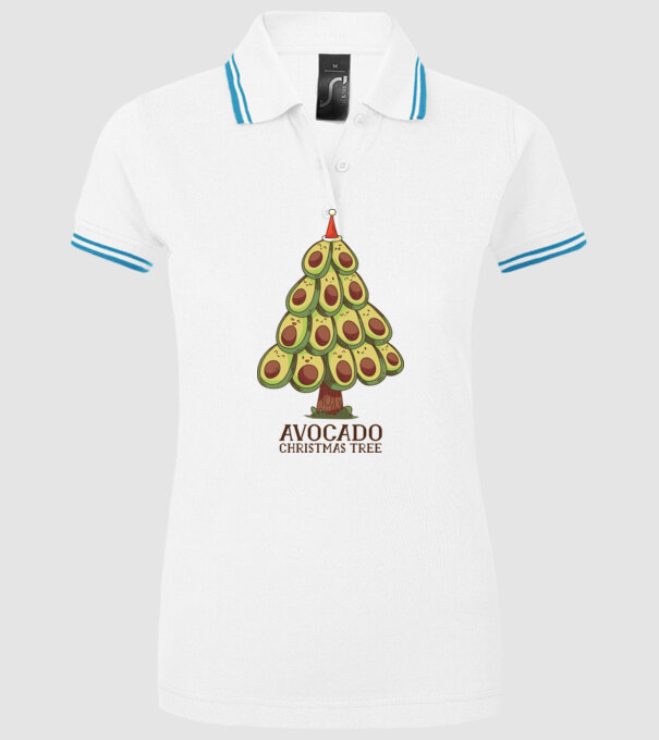 Pom de Crăciun Avocado model alb pe tricou