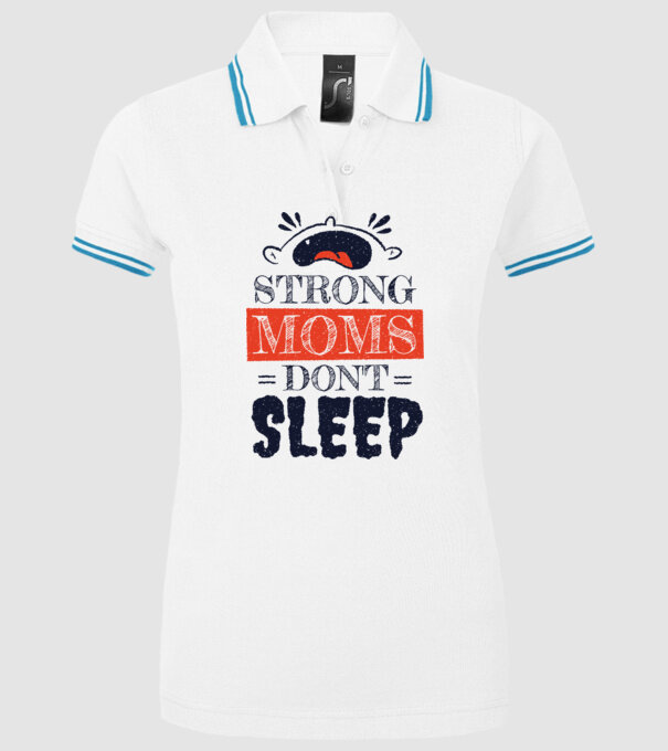 Mamele nu dorm niciodată model alb pe tricou