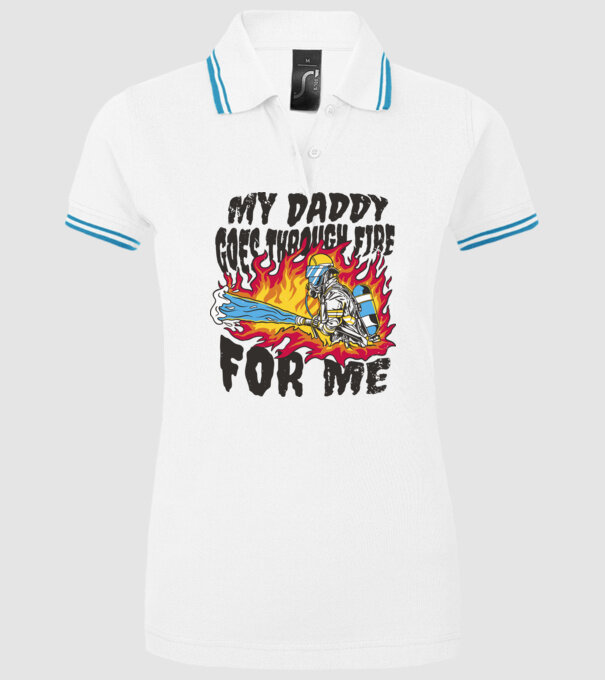 Tatăl meu trece și prin foc pentru mine model alb pe tricou