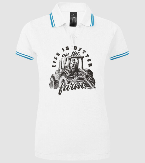Viața este mai bună la fermă cu tractor model alb pe tricou