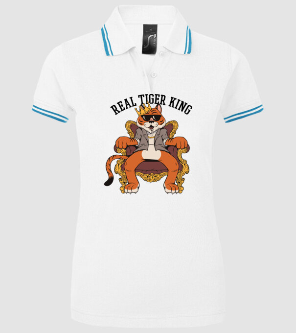 Adevăratul Rege Tigru model alb pe tricou