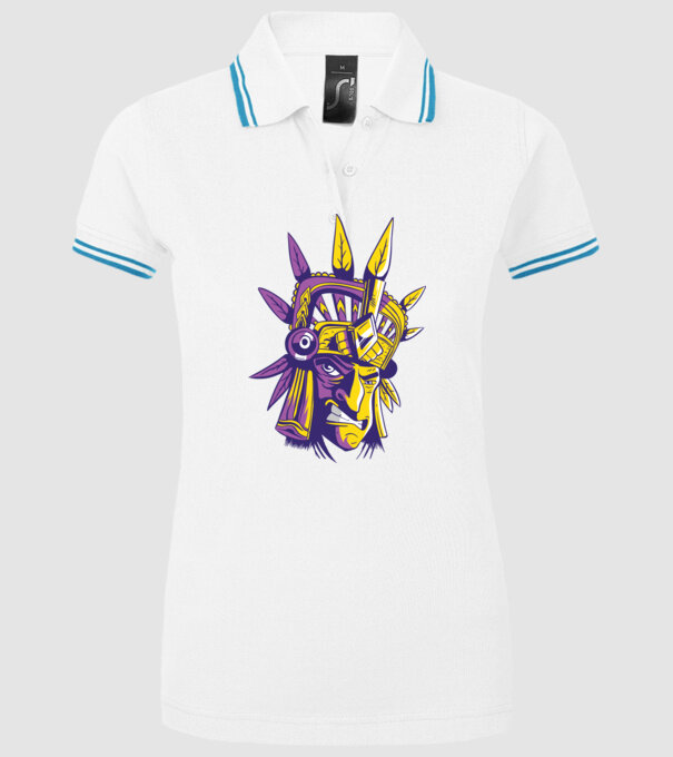 Războinic Aztec model alb pe tricou