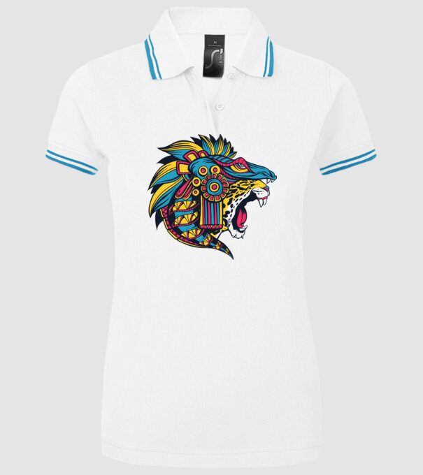 Aztec Jaguar model alb pe tricou