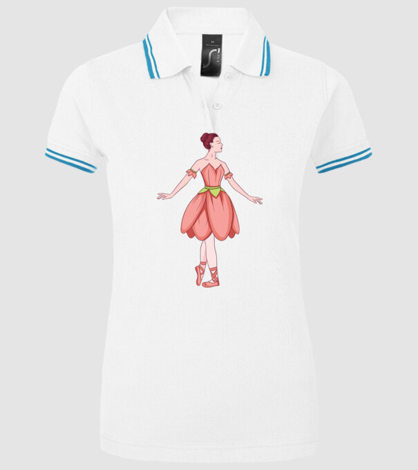 Balerină model alb pe tricou