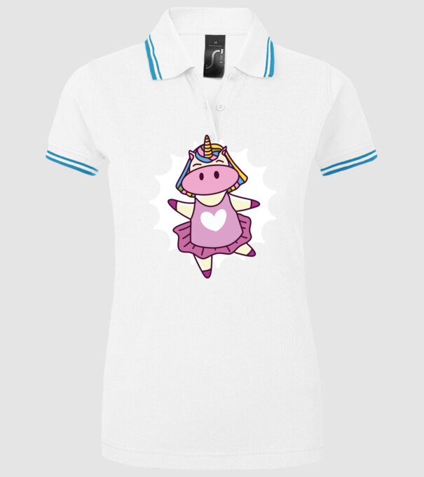 Unicorn dansator de balet model alb pe tricou