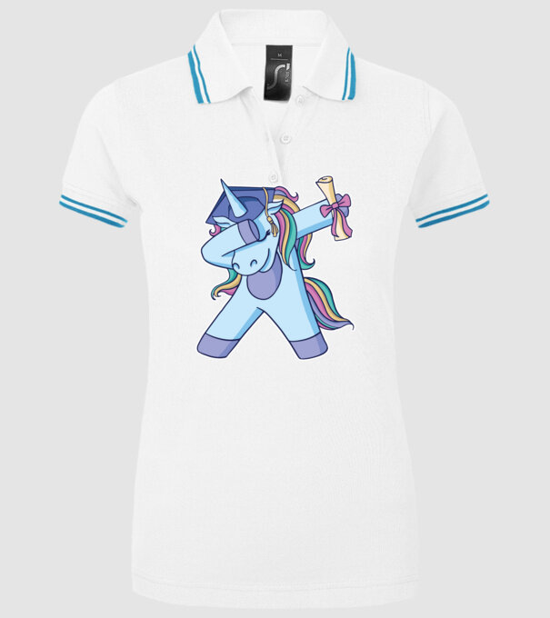 Unicorn Absolvent model alb pe tricou