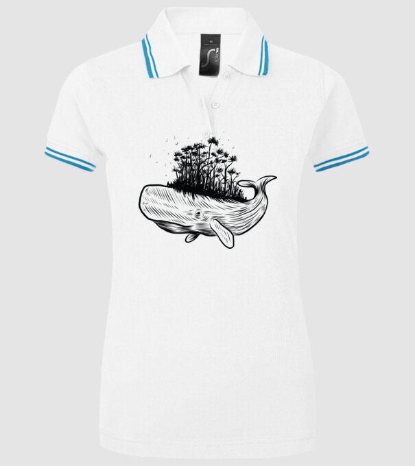 Balenă Natură model alb pe tricou