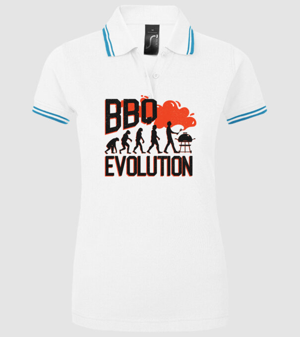 BBQ Evoluție Grătar model alb pe tricou