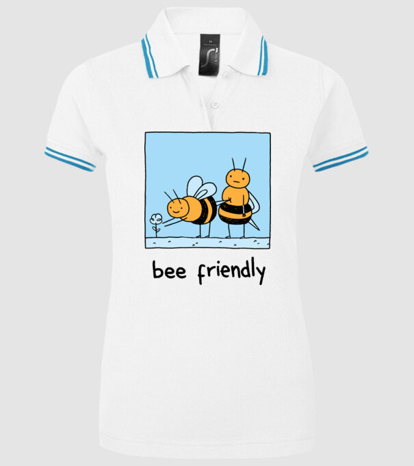 Bee friendly model alb pe tricou
