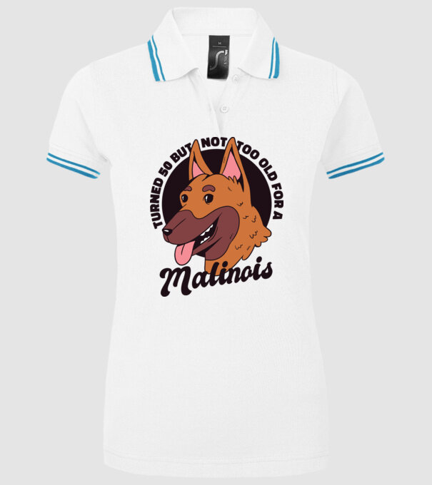 Câine ciobănesc belgian model alb pe tricou