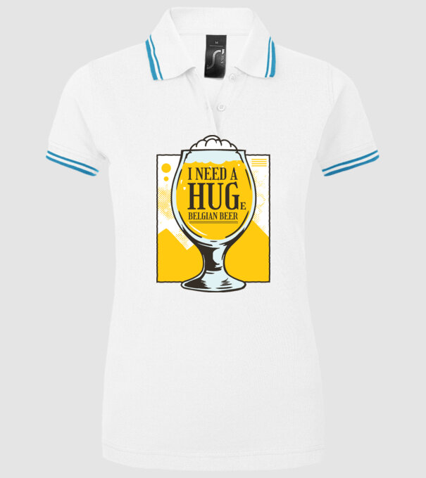 Bere belgiană model alb pe tricou