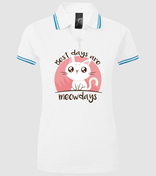 Best days are Meowdays model alb pe tricou