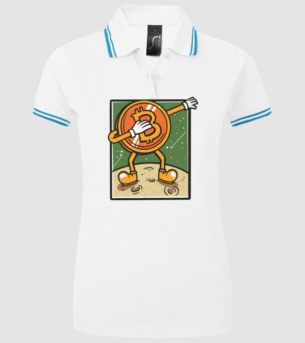 Bitcoin DAB model alb pe tricou
