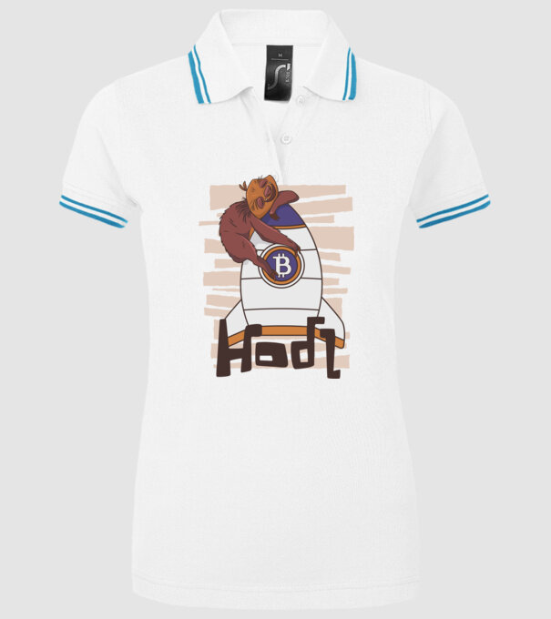 Bitcoin Hodl Leneș model alb pe tricou