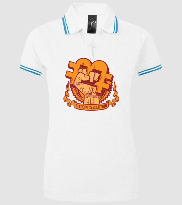 Bitcoin Revolution model alb pe tricou