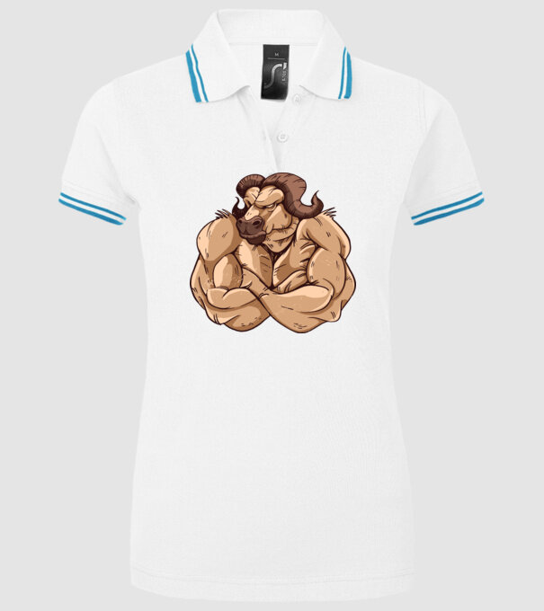Puternic ca un bivol model alb pe tricou