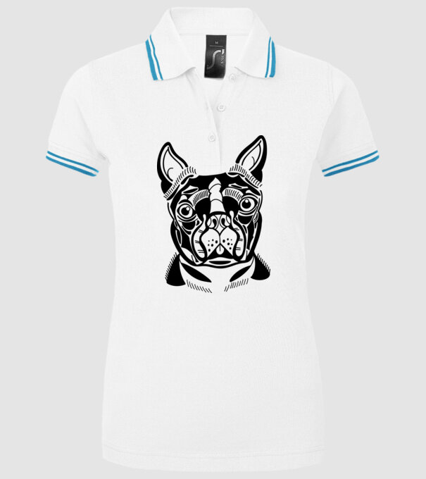 Câine Boston Terrier model alb pe tricou