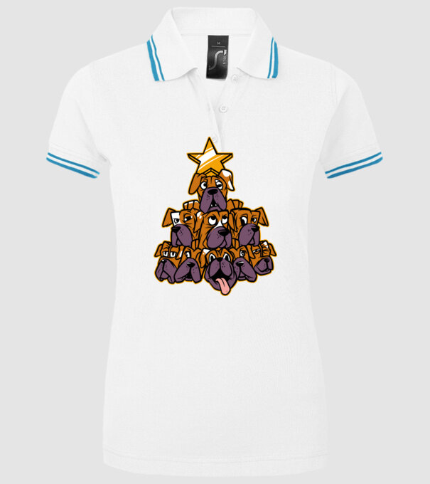 Pom de Crăciun Boxer model alb pe tricou