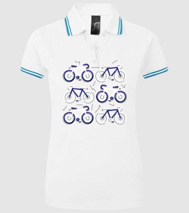 Ciclism model alb pe tricou