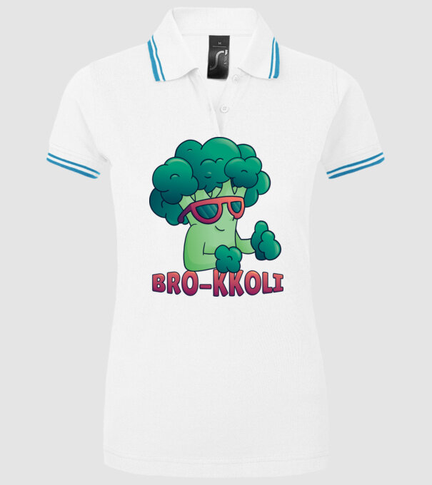 Broccoli model alb pe tricou