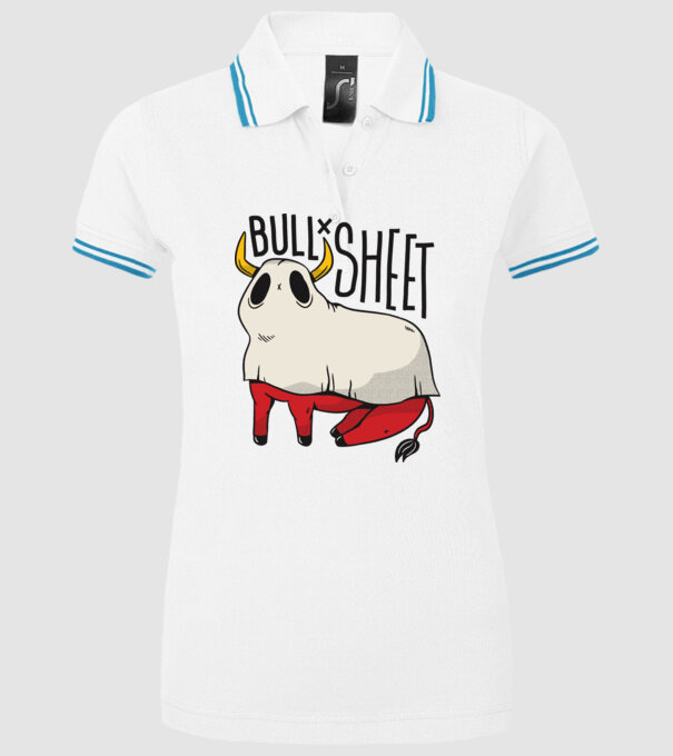 Bull sheet model alb pe tricou