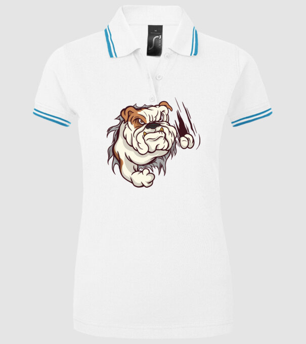 Bulldog model alb pe tricou