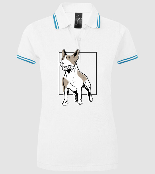 Tricou cu Câine Bull Terrier model alb pe tricou