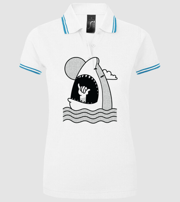 Rechin Aloha model alb pe tricou