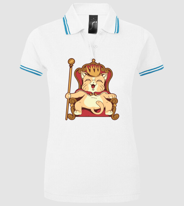 Cat King Pisică rege model alb pe tricou