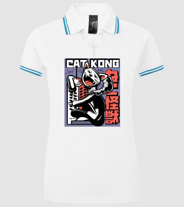 Cat Kong model alb pe tricou