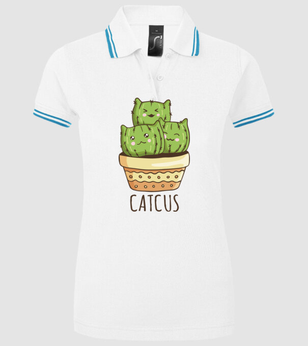 Catcus Pisică Cactus model alb pe tricou