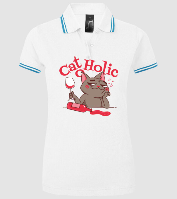 Catoholic - iubitor de pisici model alb pe tricou