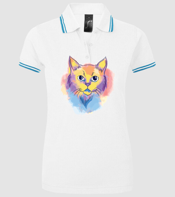 Cap pisică model alb pe tricou