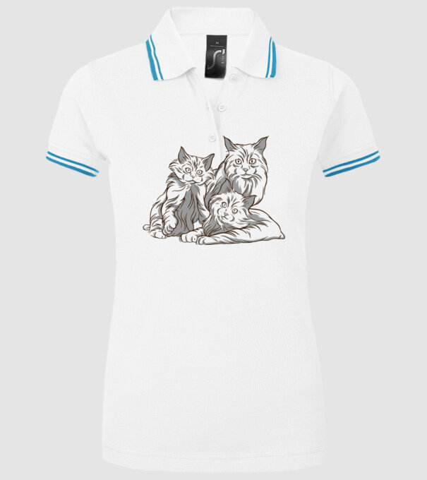 Pisicuțe model alb pe tricou