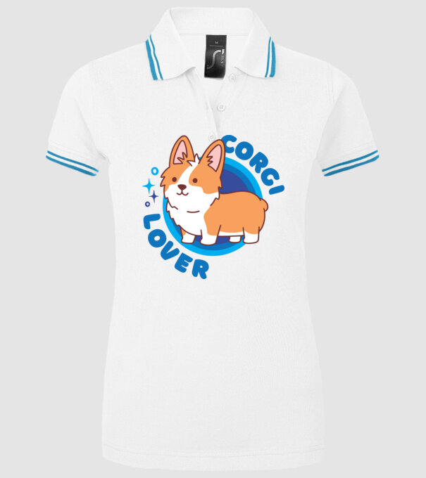 Corgi Lover model alb pe tricou